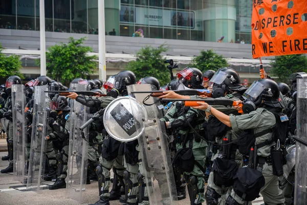 Протест проти закону про екстрадицію в Гонконзі перетворився на інший — стокове фото