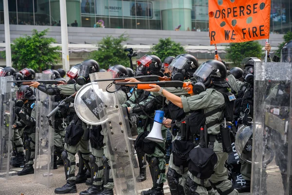 Protest mot utleveringsloven i Hong Kong ble en annen – stockfoto