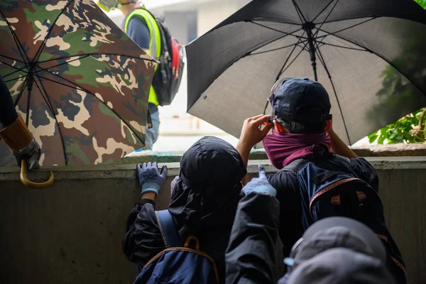 Protest proti vydávání zákonů v Hongkongu se proměnil v další — Stock fotografie