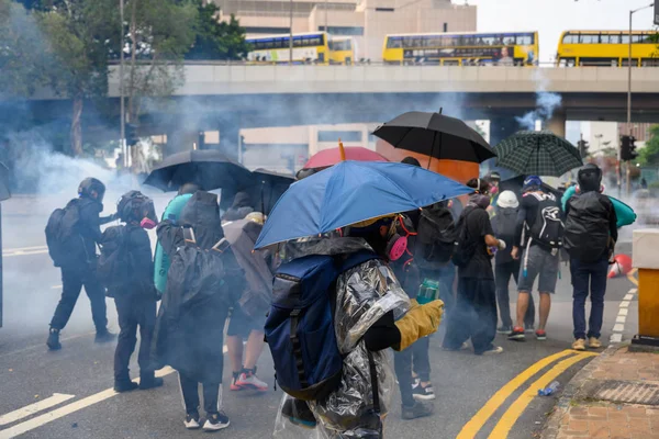 Protesta contra la ley de extradición en Hong Kong se convirtió en otra — Foto de Stock