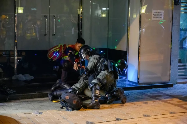 Protesto contra a lei de extradição em Hong Kong se transformou em outro — Fotografia de Stock