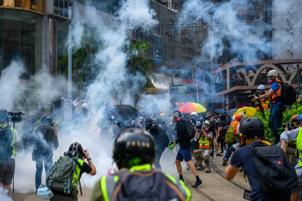 Протест проти закону про екстрадицію в Гонконзі перетворився на інший Стокова Картинка