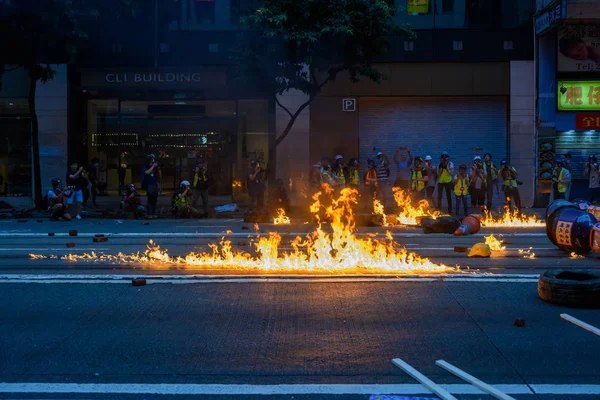 Protest gegen Notstandsverordnung auf der Insel Hongkong — Stockfoto