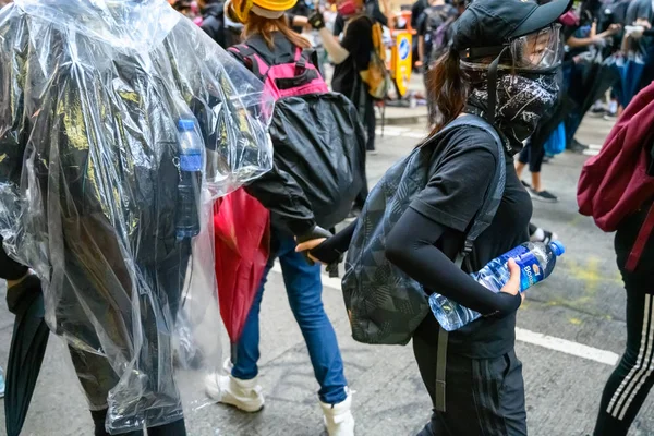 Protesta contro l'ordinanza di emergenza è accaduto a Hong Kong Island un — Foto Stock