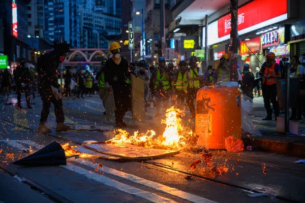 《反紧急条例》的抗议活动在港岛及离岛 — 图库照片