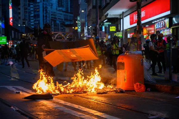 Anti-Emergency Ordinance protest happened in Hong Kong Island an — Stock Photo, Image
