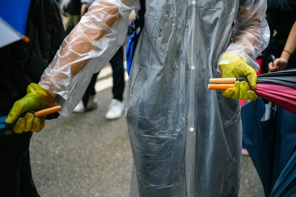 Hong Kong Adası 'nda acil durum karşıtı protesto gerçekleşti. — Stok fotoğraf