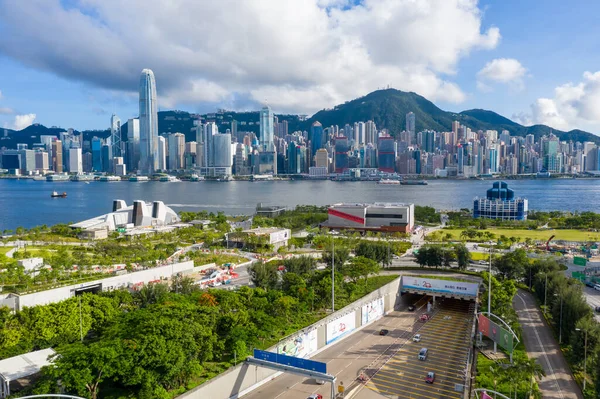 Batı Kowloon Hong Kong Hava Panoramik Görüntüsü — Stok fotoğraf