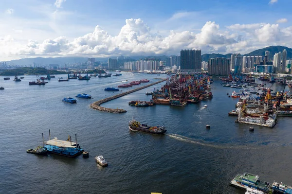 Повітряний Панорамний Вид Західного Коулуна Гонконг — стокове фото