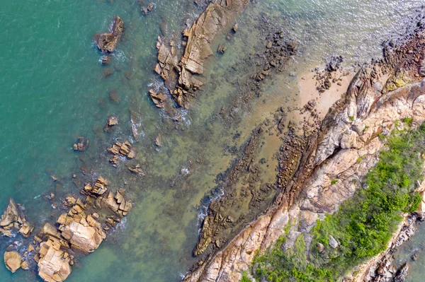 Hong Kong Güzel Sahil Bölgesinde Çekilmiş Bir Hava Fotoğrafı — Stok fotoğraf