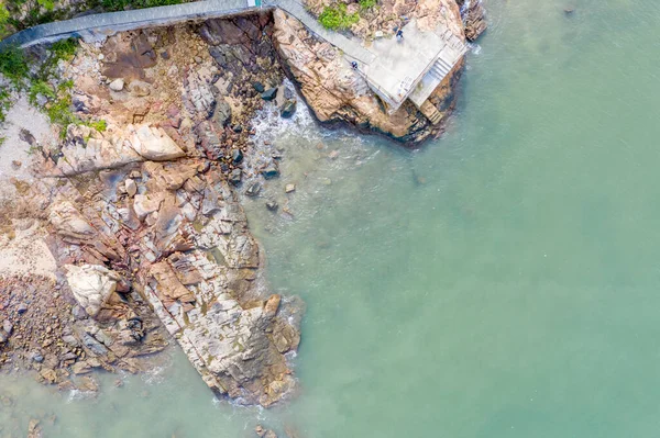 Luftbild Aufgenommen Der Wunderschönen Küstenregion Von Hongkong — Stockfoto