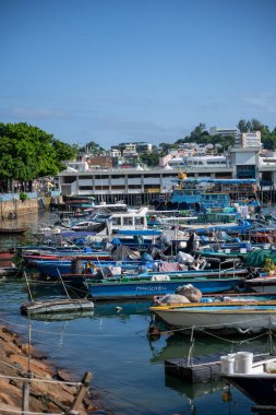Hong Kong Cheung Chau adası, renkli balıkçı köyü.