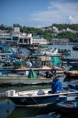 Hong Kong Cheung Chau adası, renkli balıkçı köyü.