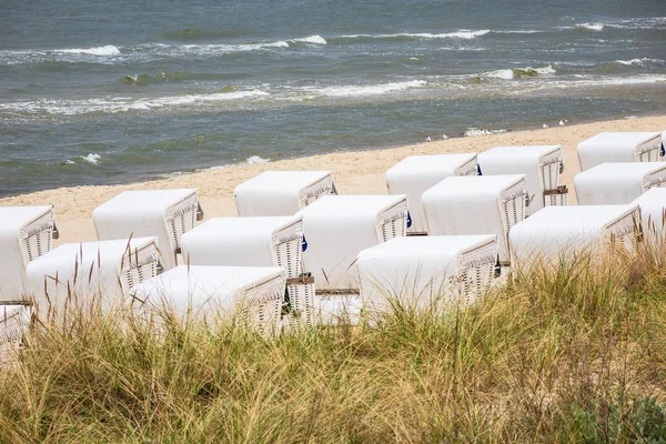 Strandstoelen Het Eiland Usedom Zinnowitz Duitsland — Stockfoto