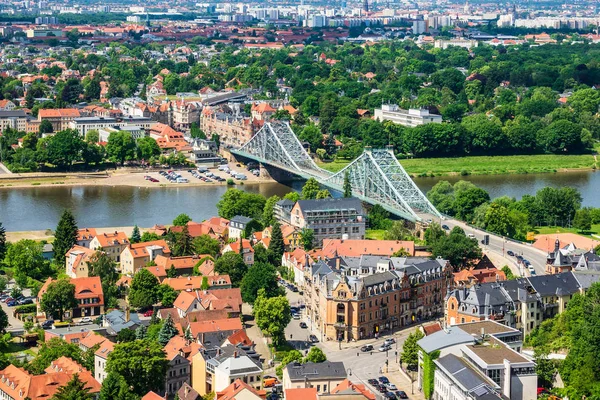 Blick Über Die Elbe Nach Dresden Deutschland — Stockfoto