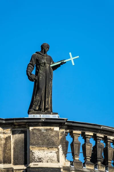 Escultura Histórica Con Cielo Azul Dresde Alemania — Foto de Stock