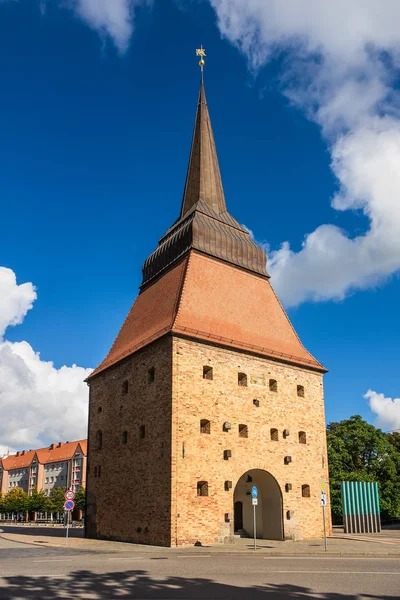 Nézd Egy Történelmi Épületben Rostock Németország — Stock Fotó