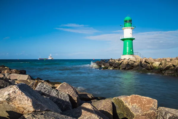 Mole Baltic Sea Coast Warnemuende Germany — Stock Photo, Image