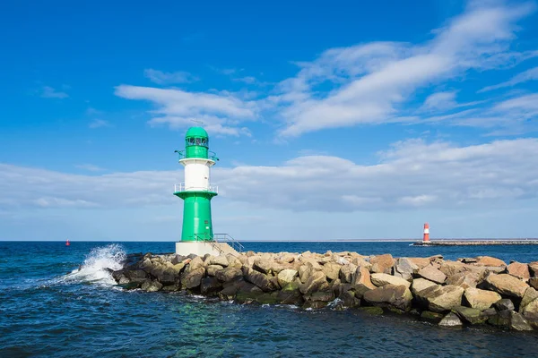 Mole Sur Côte Mer Baltique Warnemuende Allemagne — Photo