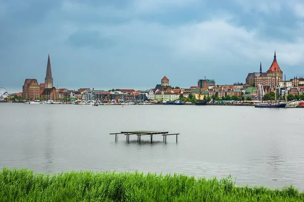 Vista Puerto Ciudad Rostock Alemania — Foto de Stock