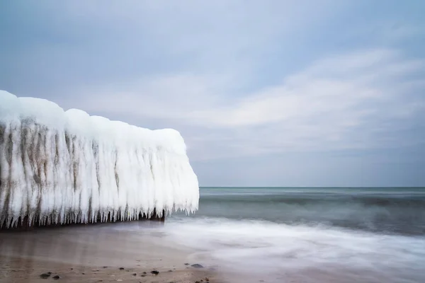 Vinter Stranden Östersjön Kühlungsborn Tyskland — Stockfoto