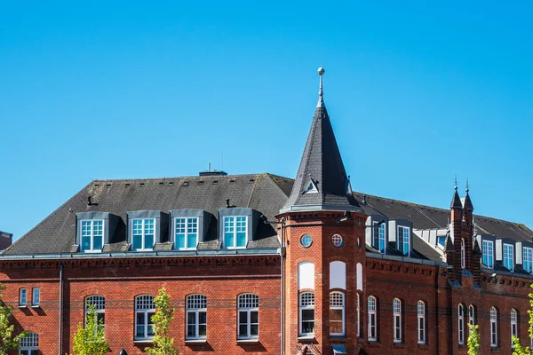 Edificios Con Cielo Azul Warnemuende Alemania —  Fotos de Stock