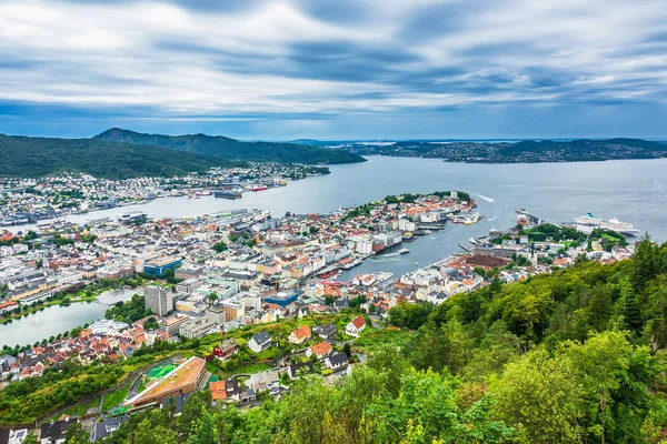 Vista Ciudad Bergen Noruega — Foto de Stock