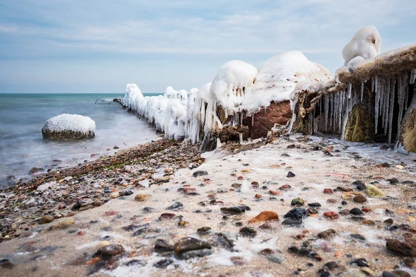 Winter Shore Baltic Sea Kuehlungsborn Germany — Stock Photo, Image