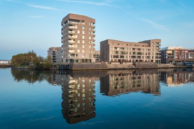 Modern binalar şehrin Rostock, Almanya.