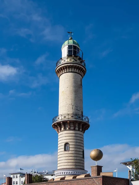 Lighthouse Blue Sky Warnemuende Germany — Stock Photo, Image