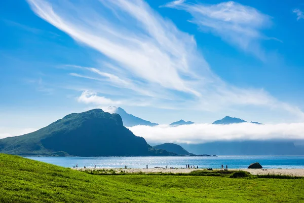 Haukland Beach Lofoten Adaları Norveç — Stok fotoğraf