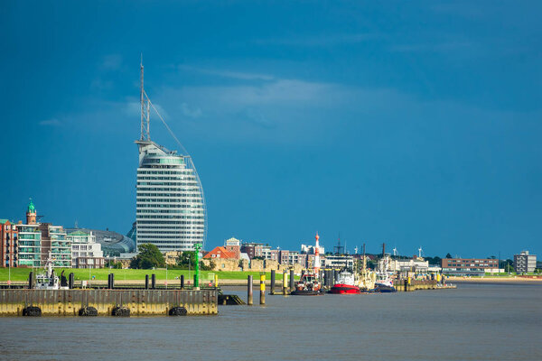 View to the city Bremerhaven in Germany.