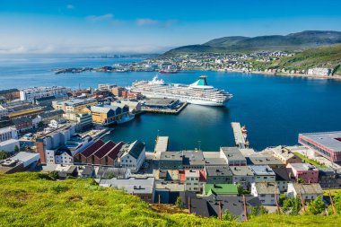 View to the city Hammerfest in Norway. clipart