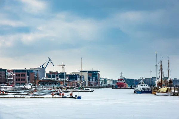 Horario Invierno Puerto Rostock Alemania — Foto de Stock