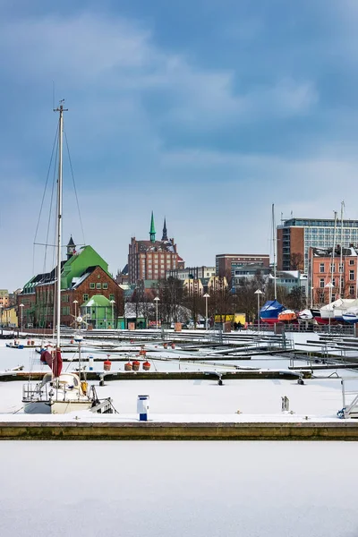 Horario Invierno Puerto Rostock Alemania —  Fotos de Stock