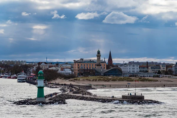 Mole Baltic Sea Coast Warnemuende Germany — Stock Photo, Image