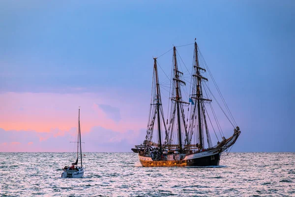 Windjammer Pobřeží Baltského Moře Warnemuende Německo — Stock fotografie