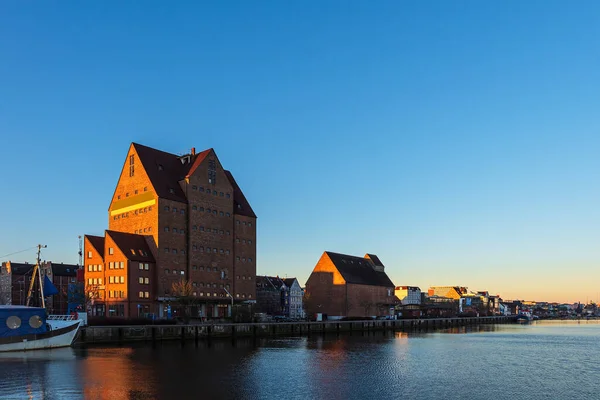 Vista Puerto Ciudad Rostock Alemania — Foto de Stock