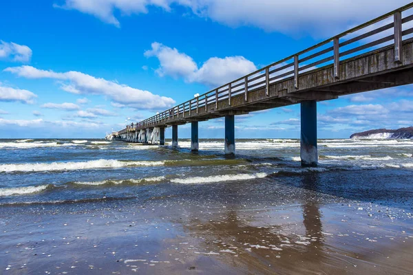 Pier Shore Baltic Sea Winter Time Zingst Germany — Stock Photo, Image