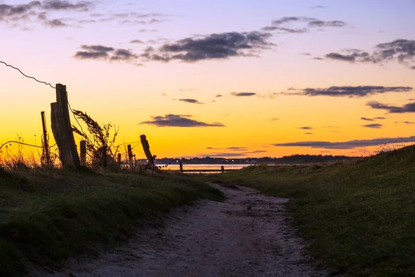德国阿姆兰姆岛上北海海岸的日出 — 图库照片