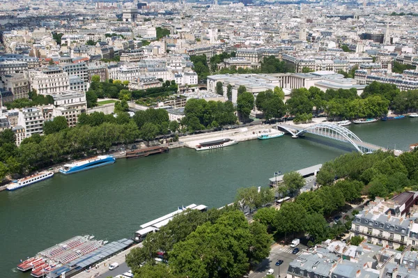 Seine Nehri Paris Fransa Eyfel Kulesi Nden Ele Geçirildi — Stok fotoğraf