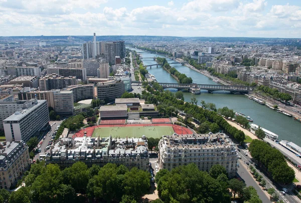 Seine Nehri Paris Fransa Eyfel Kulesi Nden Ele Geçirildi — Stok fotoğraf