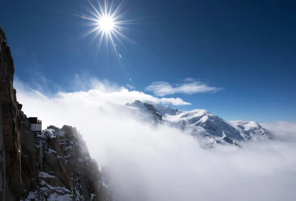 Aiguille Midi Uitzicht Zoek Naar Mont Blanc — Stockfoto