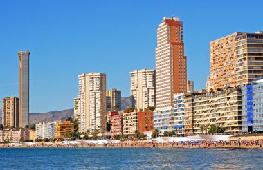 benidorm, costa blanca veya beyaz sahil silueti, İspanya, Avrupa