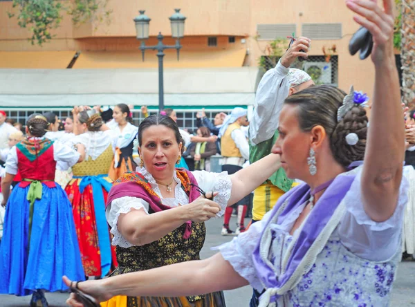 Valencia Spain November 2014 Traditional Valencian Street Party Inhabitants All — Stock Photo, Image