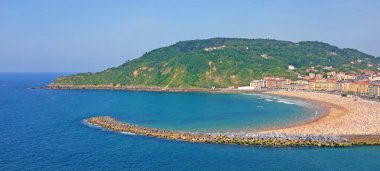 La Concha veya Shell, muhtemelen Avrupa 'nın en güzel Plajı, San Sebastian, Bask Ülkesi, İspanya