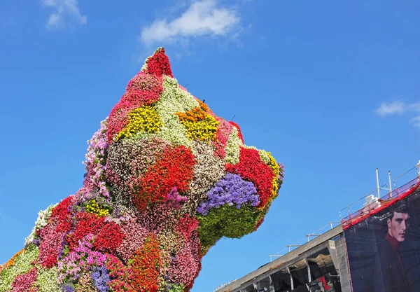 Бильбао Испания Июля 2015 Деталь Щенка Скульптура Белой Собаки Западного — стоковое фото