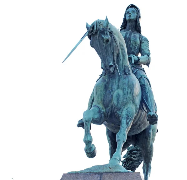 Estatua Bronce Juana Arco Doncella Orleans Sobre Caballo Orleans Francia —  Fotos de Stock