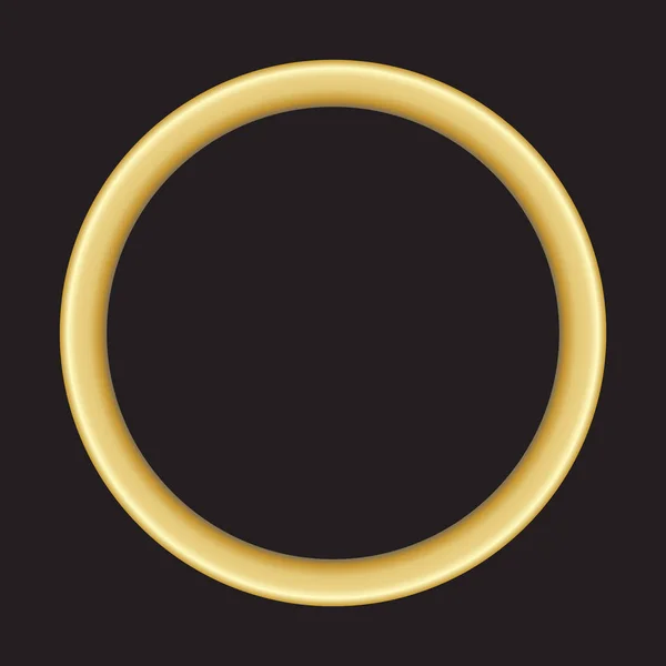 黒の背景 ベクトル画像 Eps 10上のテキストのためのスペースを持つ基本的な丸い金色のフレームのイラスト — ストックベクタ