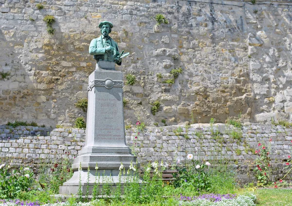 Buste Bronze Pintor Impressionista Francês Charles François Daubigny Auvers Sur — Fotografia de Stock